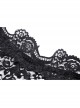 Sexy Black See Through Lace Printed Bateau Neck Off Shoulder Gothic Style Long Sleeved T-Shirt
