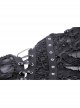 Personalized Irregular Black Lace Up Link Hole Punk Style Sleeveless T-Shirt