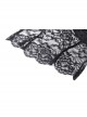 Black Elegant And Sexy See Through Printed Gothic Short Sleeved Top