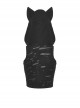 Black Cat Ear Hooded Front Chest Criss Cross Lace Punk Style Sleeveless Top