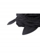 Black Cat Ear Hooded Front Chest Criss Cross Lace Punk Style Sleeveless Top