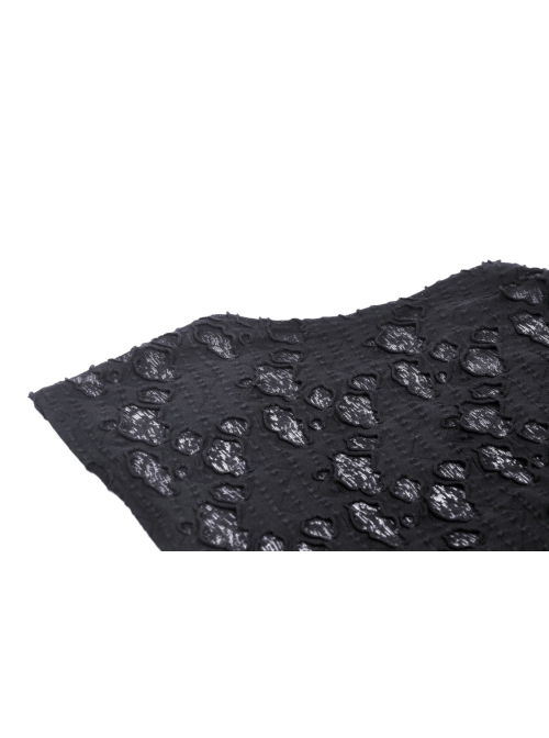 Sexy High Neck Black Pleated Hole Lengthened Front Panel With Side Ties Decorated With Punk Style Sleeveless Top