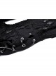 Sexy High Neck Black Pleated Hole Lengthened Front Panel With Side Ties Decorated With Punk Style Sleeveless Top