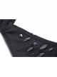 Black Sexy Ripped Cat Ear Hooded Hooded Irregular Spiked Hem Punk Style Sleeveless Top