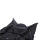 Black Sexy Ripped Cat Ear Hooded Hooded Irregular Spiked Hem Punk Style Sleeveless Top