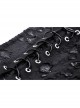 Sexy Ultra Short Ripped Woven Metal Eyelets On Both Sides With Rope Webbing And Metal Skull Decoration Punk Style Halter Top