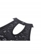 Sexy Ultra Short Ripped Woven Metal Eyelets On Both Sides With Rope Webbing And Metal Skull Decoration Punk Style Halter Top