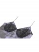 Black And Purple Sexy Ultra Short Lace Bra Wrapped Punk Style Halter Top