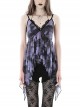 Sexy Black And Purple Dyed Lace Front Punk Style Slightly See Through Suspender Dress