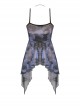 Sexy Black And Purple Dyed Lace Front Punk Style Slightly See Through Suspender Dress