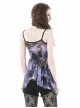 Sexy Black And Purple Dyed Lace Front Punk Style Slightly See Through Suspender Dress