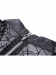 Sexy Black Cobweb Embroidery Pattern With Spiked Rivet Neckline Punk Style Sleeveless Top