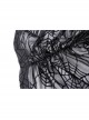 Sexy Black Cobweb Embroidery Pattern With Spiked Rivet Neckline Punk Style Sleeveless Top