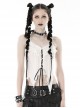 White Decadent Hole Front Lace Strap Punk Style Halter Top