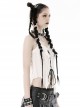White Decadent Hole Front Lace Strap Punk Style Halter Top