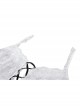 White Decadent Hole Front Lace Strap Punk Style Halter Top