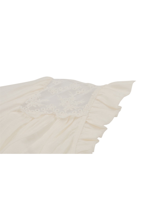 White Slim Fitting Ruffled V-Neck Metal Key Embellished Punk Style Exaggerated Long Sleeved Top