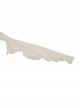 White Slim Fitting Ruffled V-Neck Metal Key Embellished Punk Style Exaggerated Long Sleeved Top