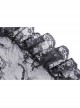 Black Slim Fit Shoulder Hollow Lace Punk Style Exaggerated Long Sleeve Top