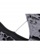 Gray Ripped Woven Front Chest Hollowed Out And Exquisite Collar Buttons Embellished With Punk Style Long Sleeved Top