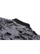 Gray Ripped Woven Front Chest Hollowed Out And Exquisite Collar Buttons Embellished With Punk Style Long Sleeved Top