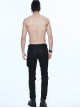 Black Twill Multi-Bag Zipper Devil Button Punk Pants