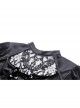 Sexy Black Lace Woven Hollow Chest Tie Gothic Bell Sleeve Top