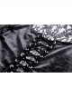 Sexy Black Lace Woven Hollow Chest Tie Gothic Bell Sleeve Top