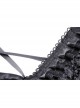 Black Exaggerated Lace Long Sleeved With Criss Cross Straps At The Front Gothic Low Cut Top ​
