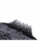 Black Exaggerated Lace Long Sleeved With Criss Cross Straps At The Front Gothic Low Cut Top ​