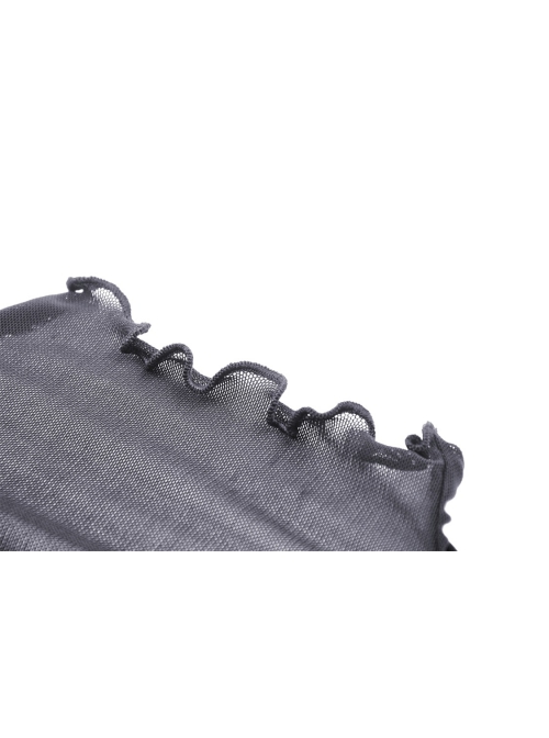 Simple Black Ripped And Slightly See Through Punk Style Long Sleeved Top