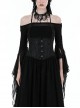 Black Sexy Slightly See Through Mesh One Neck Gothic Style Long Sleeved Top