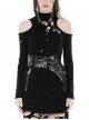 Sexy Black Off Shoulder Hollow Punk Style Slim Long Sleeved Top