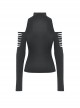 Sexy Black Off Shoulder Hollow Punk Style Slim Long Sleeved Top