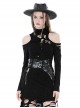 Sexy Black Off Shoulder Hollow Punk Style Slim Long Sleeved Top
