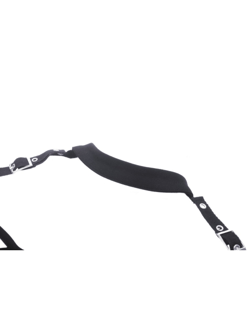 Simple Black Sexy Off Shoulder Spliced Suspender Punk Style Long Sleeved Top