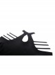 Simple Black Sexy Off Shoulder Spliced Suspender Punk Style Long Sleeved Top