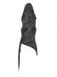 Black Asymmetrical Sleeveless With Cut-Out Front Pins Punk Style Hooded Top