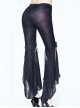Paisley Dark Fringe Lace Pendant Black Gothic Ninth Bell-Bottoms Pants