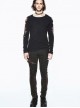 Black Right Side Detachable Bag Distressed Punk Pants