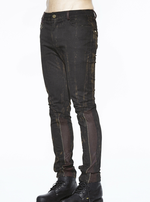 Black Right Side Detachable Bag Distressed Punk Pants