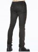 Black Right Side Detachable Bag Distressed Punk Pants