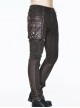 Black Right Side Detachable Bag Distressed Punk Pants