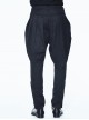 Small Jacquard Pattern Ribbons Snap Fastener Black Oversize Gothic Pants
