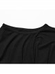 Black Stretch Knit Patchwork Mesh Neckline Slim Fit Skeleton Gothic Sleeveless Vest