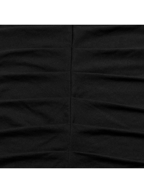 Black Stretch Knit Patchwork Mesh Neckline Slim Fit Skeleton Gothic Sleeveless Vest