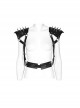 Personalized Spiked Rivets Black Microfiber Leather Adjustable Integrated Punk Style Strap