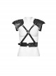 Personalized Spiked Rivets Black Microfiber Leather Adjustable Integrated Punk Style Strap