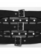 Black Non Elastic Woven Spliced Mesh Adjustable Thick Tab Cross Tied Rope Punk Style Tight Girdle