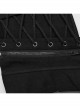 Black Non Elastic Woven Spliced Mesh Adjustable Thick Tab Cross Tied Rope Punk Style Tight Girdle